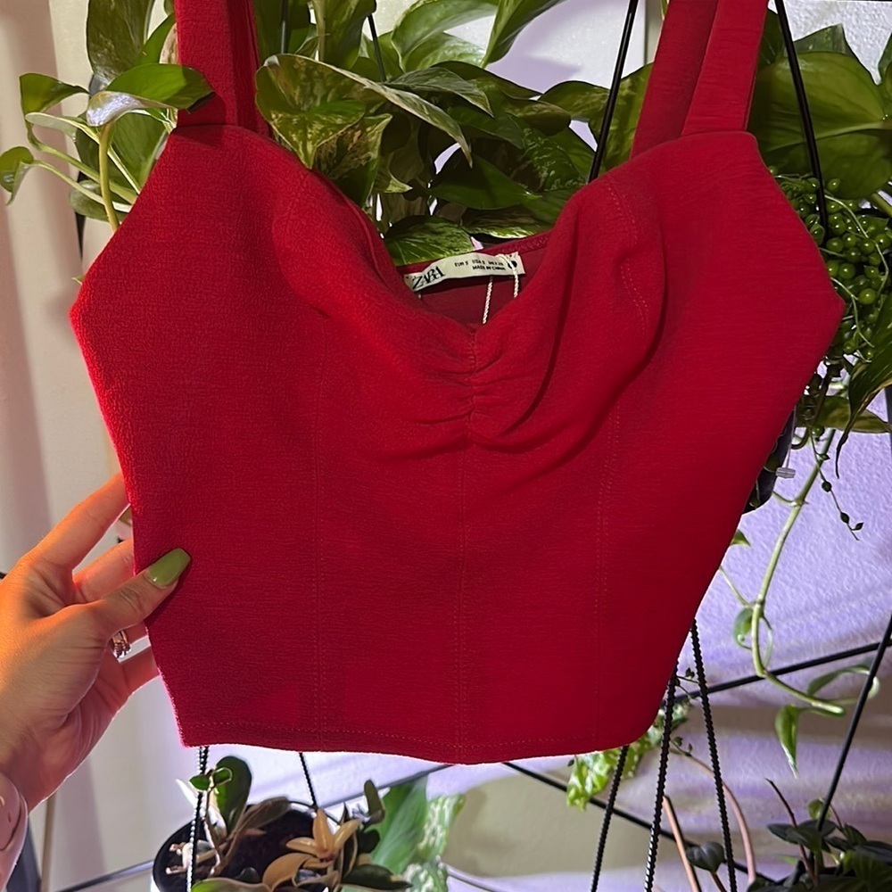 Zara Women’s Red Cropped Tank Small